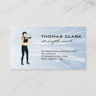 Woman Lifting Weights Fitness Business Card
