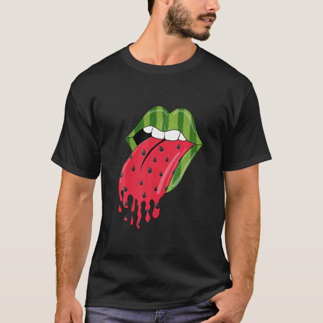 Woman Lip Melon Mama Watermelon T-Shirt (Front)