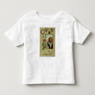Woman Looking at Pumpkin Man in Mirror Toddler T-Shirt