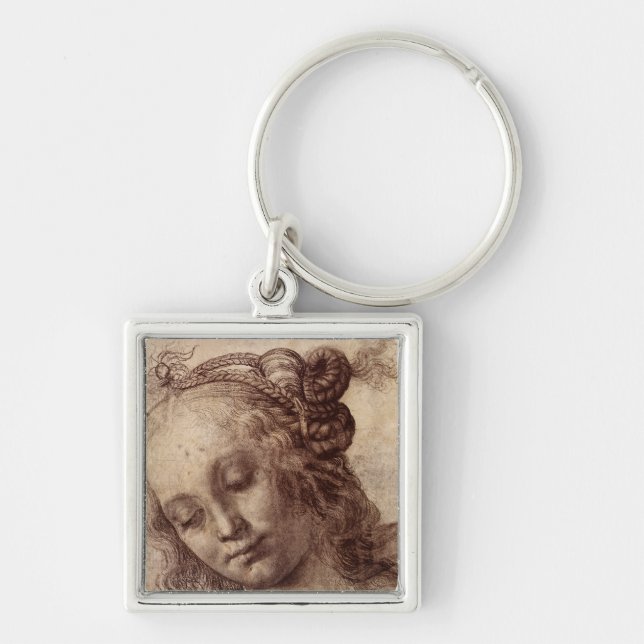 Woman Looking Down Key Ring (Front)