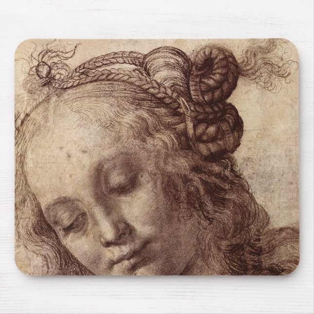 Woman Looking Down Mouse Pad (Front)