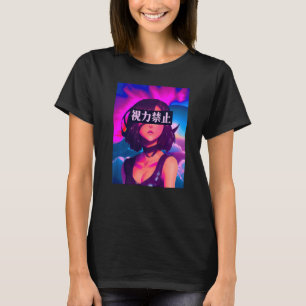Woman Looking Into Distance Vaporwave Futurism Edg T-Shirt