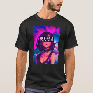 Woman Looking Into Distance Vaporwave Futurism Edg T-Shirt