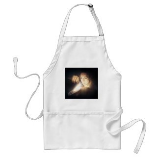 Woman Looks Inside a Glowing Book Standard Apron