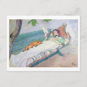 Woman Lying on a Bench, 1913 (w/c on paper) Postcard