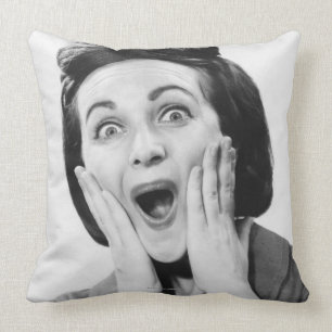 Woman Making Face Cushion