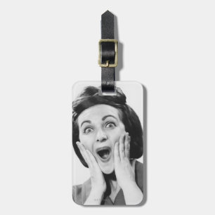 Woman Making Face Luggage Tag