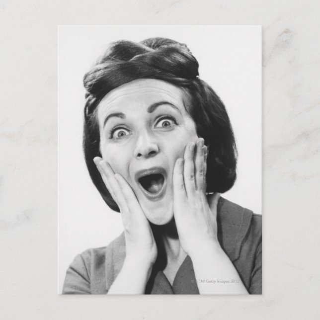 Woman Making Face Postcard (Front)