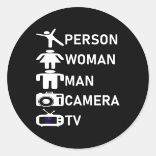 Woman Man Camera Tv Go Vote 2020 Classic Round Sticker