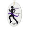 Woman Marathon Runner Ornament Purple