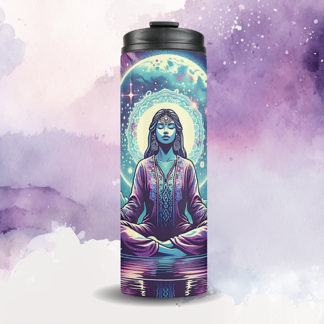 Woman Meditating Spiritual Serene Art Thermal Tumbler (Creator Uploaded)