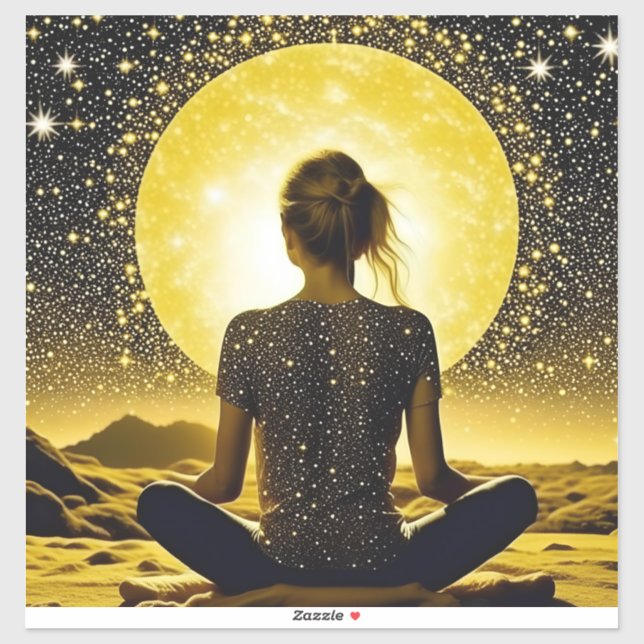 Woman Meditation Under the Moon Celestial (Sheet)