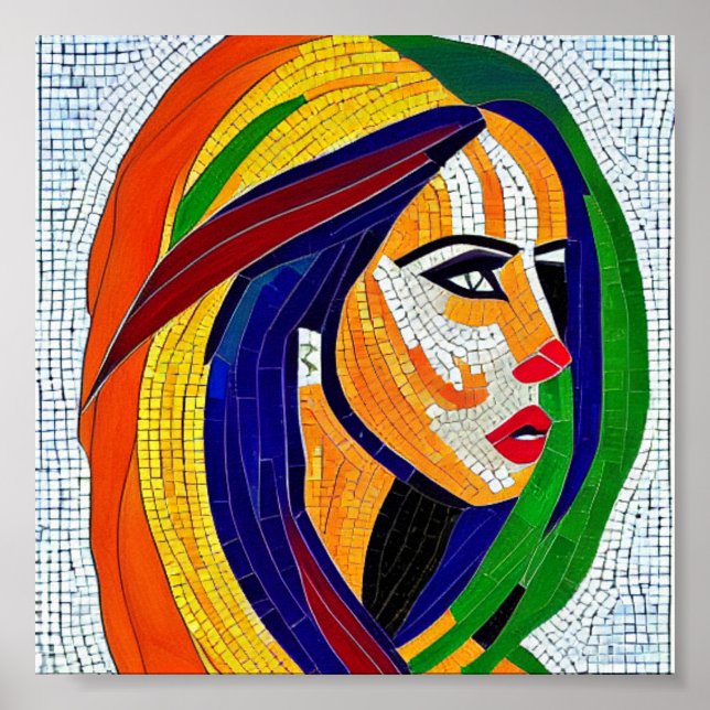 Woman mosaic art poster (Front)