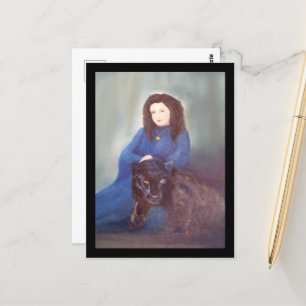 Woman n Black Panther Postcard