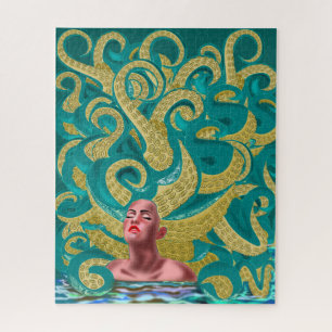 Woman Octopus Jigsaw Puzzle Gift Painting
