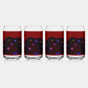 Woman of Color Animation Can Glass