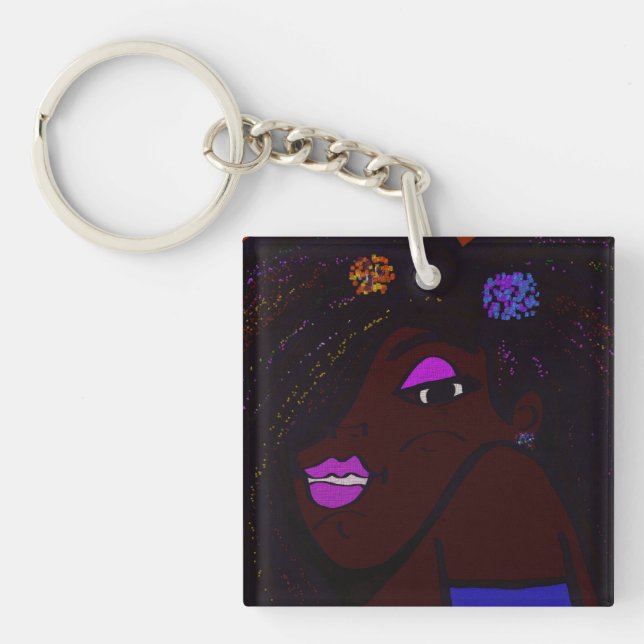 Woman of Color Animation Key Ring (Front)
