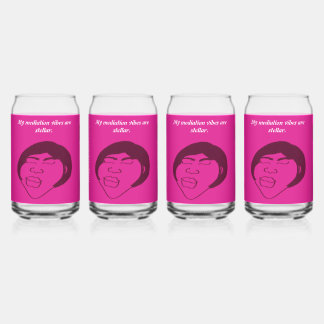 Woman of Color Meditation Can Glass