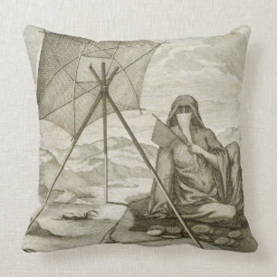 Woman of Dsjidda making flatbread in the desert, e Cushion