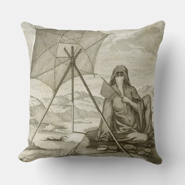 Woman of Dsjidda making flatbread in the desert, e Cushion (Front)