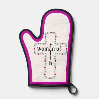 Woman of faith oven mitt