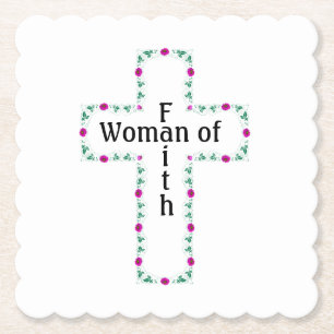 Woman of faith paper coaster