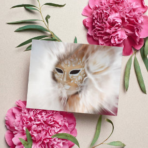  Woman Of Mystery Venetian Carnival Mask Postcard