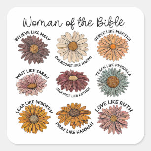 Woman of the Bible Boho Christian Square Sticker