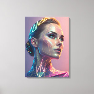Woman of the Future Futuristic Geometric  Canvas Print