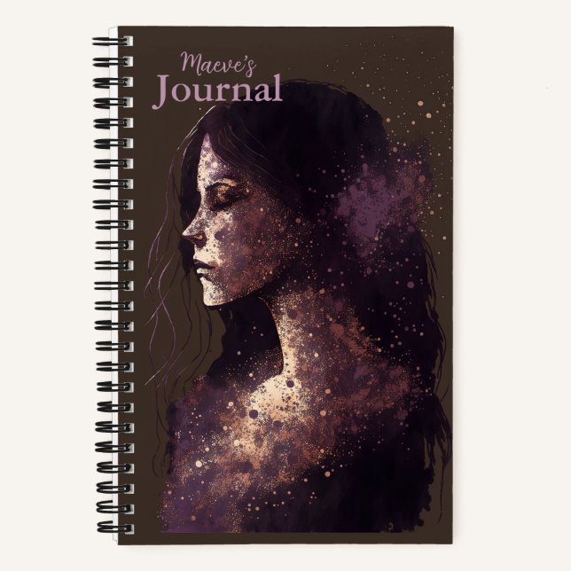 Woman of the Stars Purple & Brown Small Hardcover  Notebook (Front)