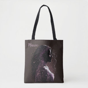 Woman of the Stars Purple & Brown Tote Bag