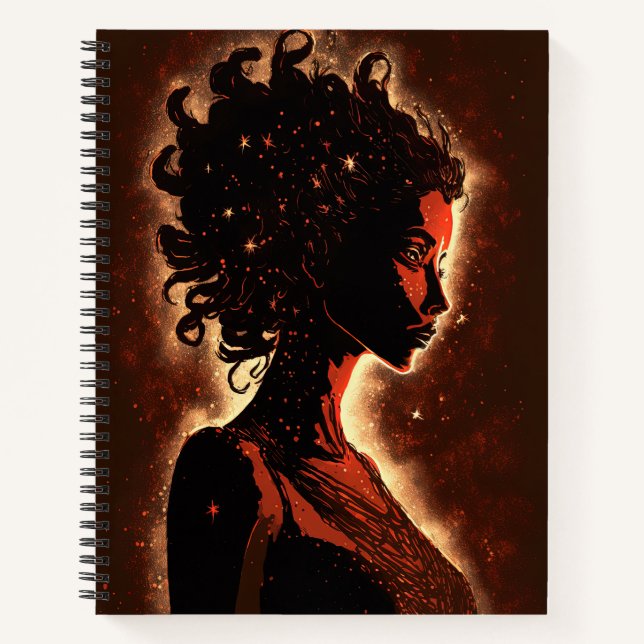 Woman of the Stars Red & Brown Large Softcover Notebook (Front)