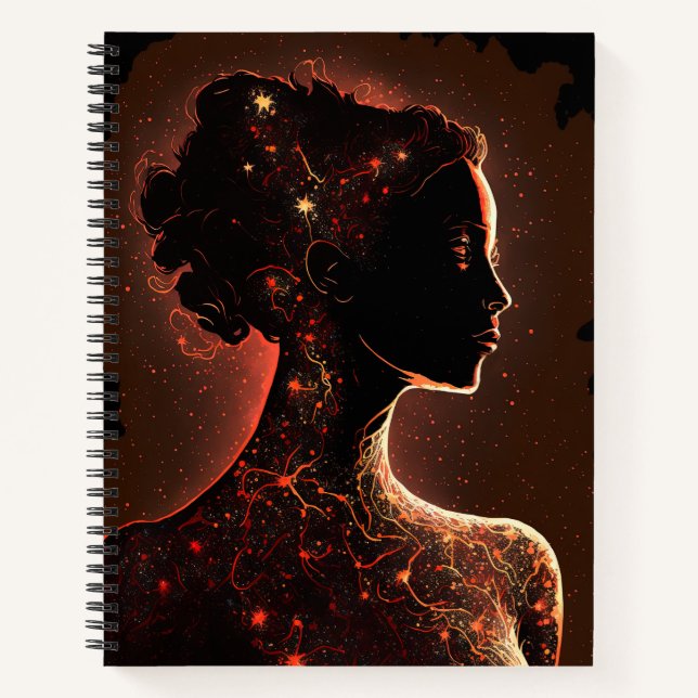 Woman of the Stars Red & Brown Large Softcover Notebook (Front)