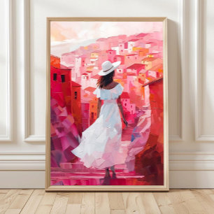 Woman Oil Painting Impasto Print, Women Poster