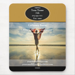 Woman on Beach Promotional Mouse Pad - HAMbyWG