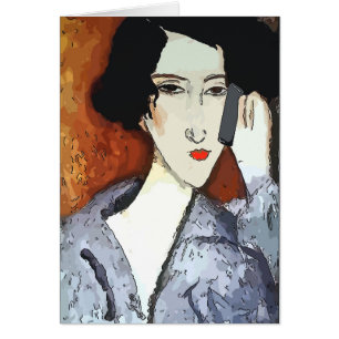 Woman on Cell Phone Abstract 4