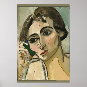 Woman on Cell Phone Poster
