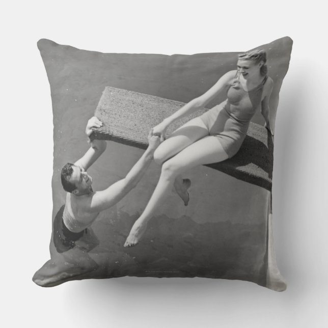 Woman on Diving Board Cushion (Front)