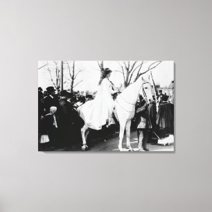 Woman on Horse Woman's Suffrage Parade Photograp Canvas Print
