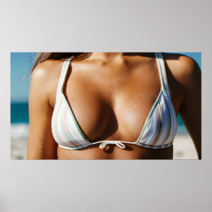 Woman on the beach poster