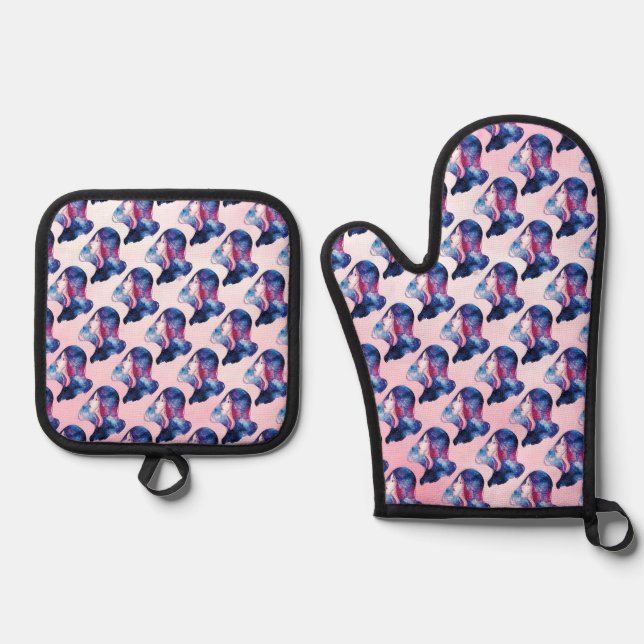 Woman Oven Mitt & Pot Holder Set (Front)