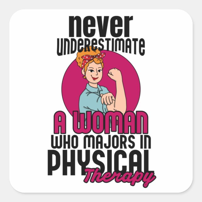 Woman Physical Therapy Square Sticker (Front)