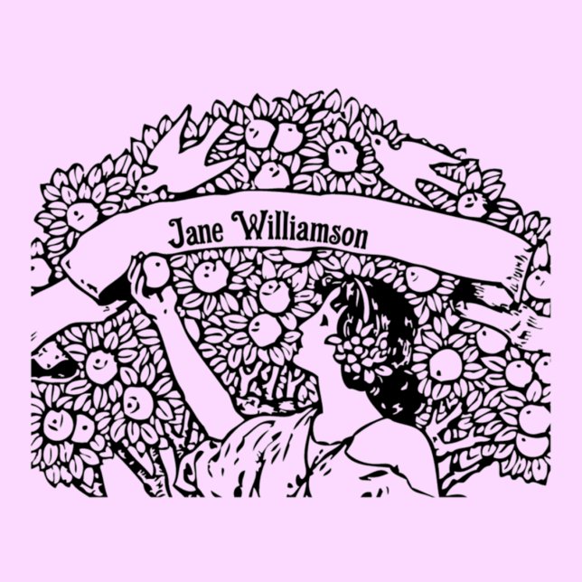 Woman picking apples  rubber stamp (Creator Uploaded)