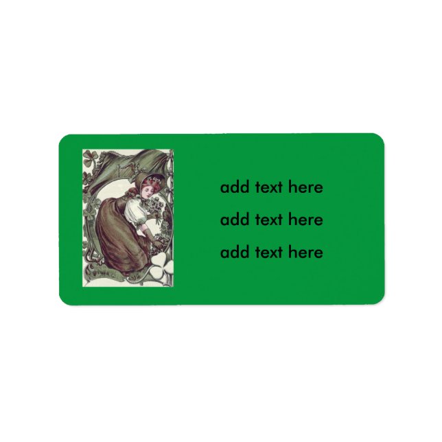 Woman Picking Shamrocks Shamrock Label (Front)