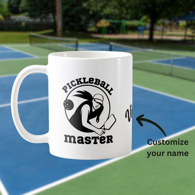 Woman Pickleball Master Game Player Custom Name Coffee Mug (Creator Uploaded)