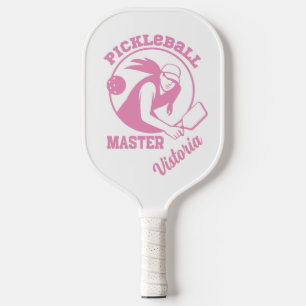 Woman Pickleball Master Game Player Custom Name Paddle