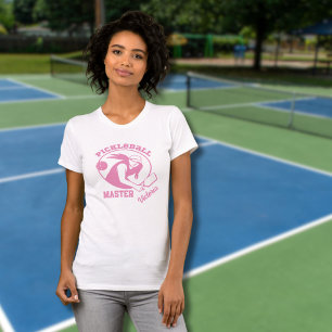 Woman Pickleball Master Game Player Custom Name T-Shirt