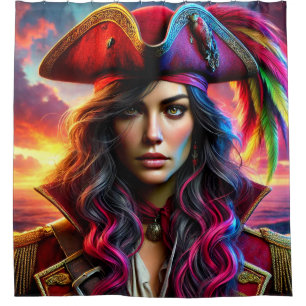 Woman Pirate Shower Curtain