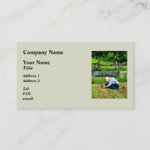 Woman Planting Garden Business Card