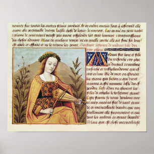Woman playing a viol poster